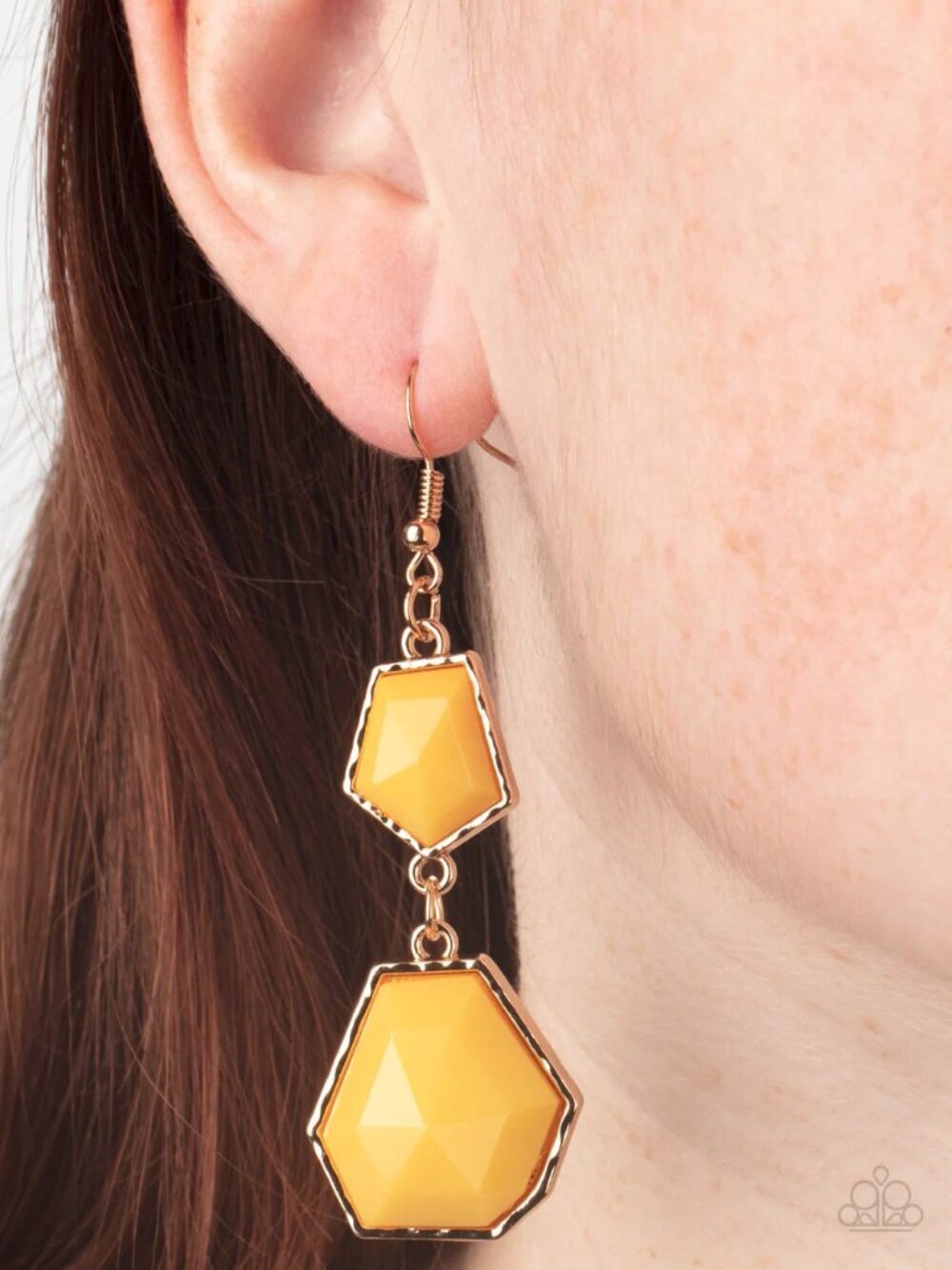 Paparazzi Jewelry Accessories - Rio Relic - Yellow Earrings - Vintage